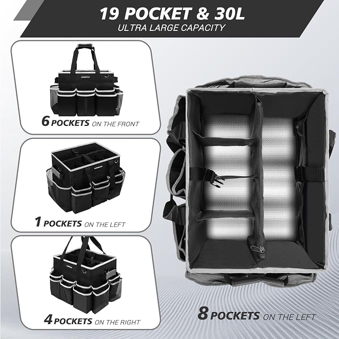 Large Rolling Cleaning Caddy Bag, Cleaning Caddy - Image 2