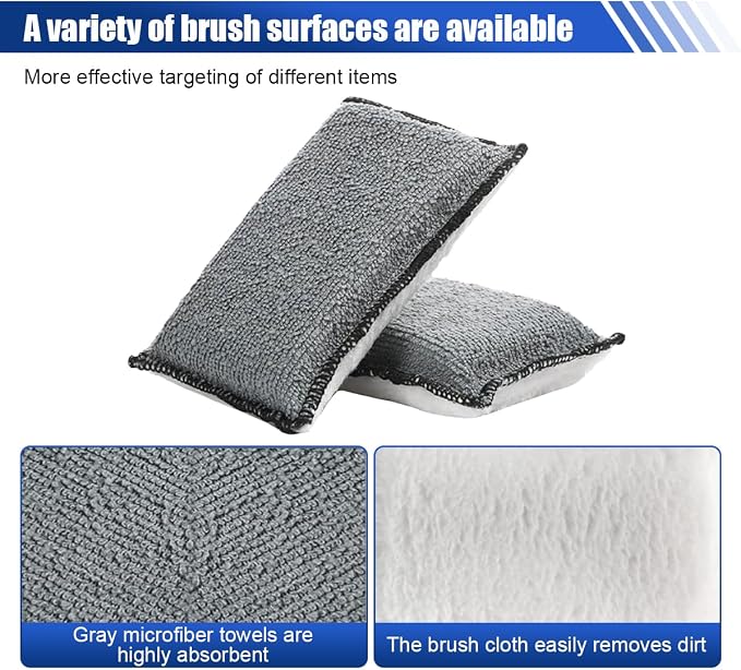 3PCS Car Interior Scrubbing Sponges, 5.5"×3.9" Microfiber Auto Cleaning - Image 4