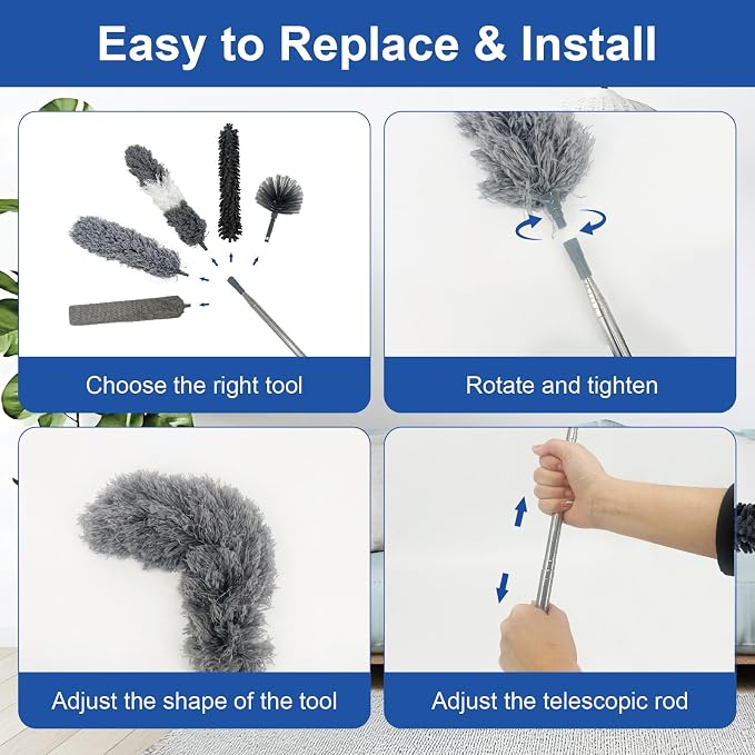 13PCS Feather Duster Kit, Microfiber Duster - Image 3