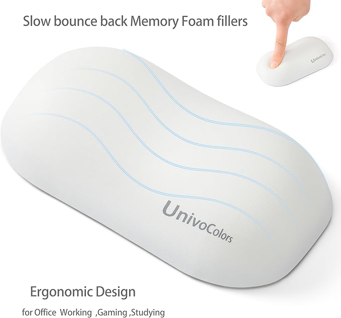 UnivoColors Design-Wave Wrist Rest, Artificial Sheepskin+Memory - Image 3