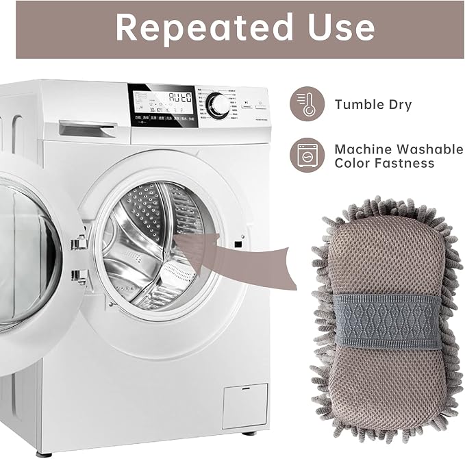 4 Pack Car Wash Mitt, BELPAIR Microfiber Sponge Cleaning Mitten - Image 6