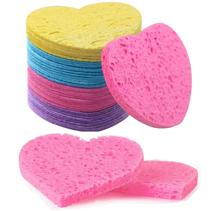 50-Count Facial Sponges Compressed, 100% Natural Cellulose Face Sponge by Mainlyrunmakeupsuppliers