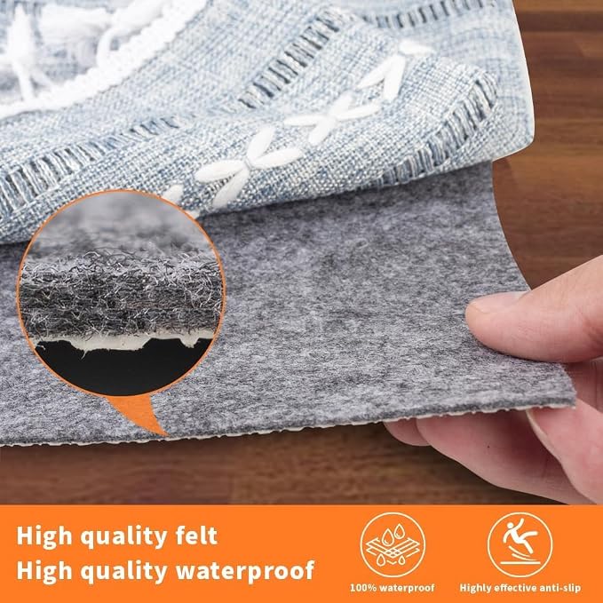 Non-Slip Rug Pads 7 x 9ft, 100% Waterproof Extra Large Area Rugs Non Skid Rug - Image 7