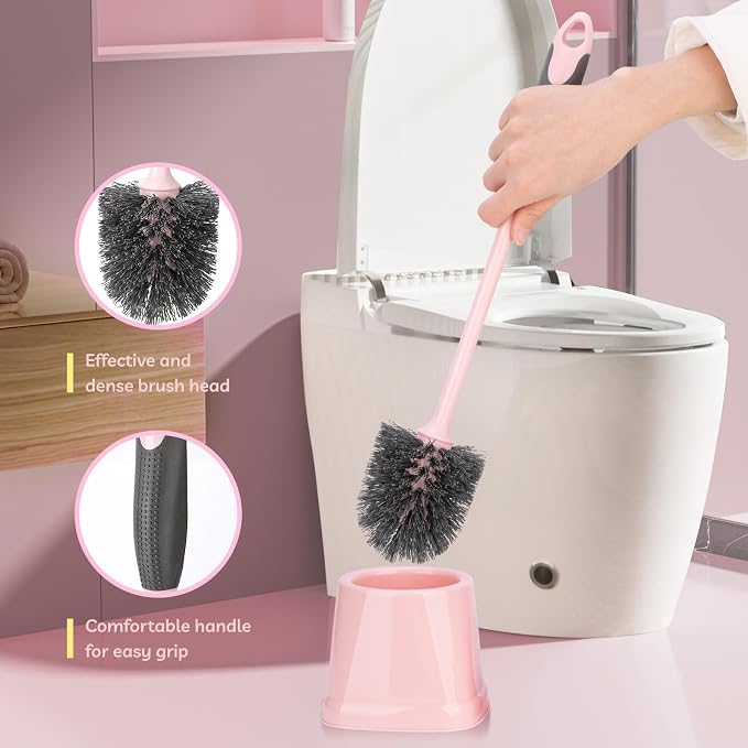 Toilet Brush, 2 Pack Toilet Scrubber Brush and Holder Set Bathroom Accessories - Image 2