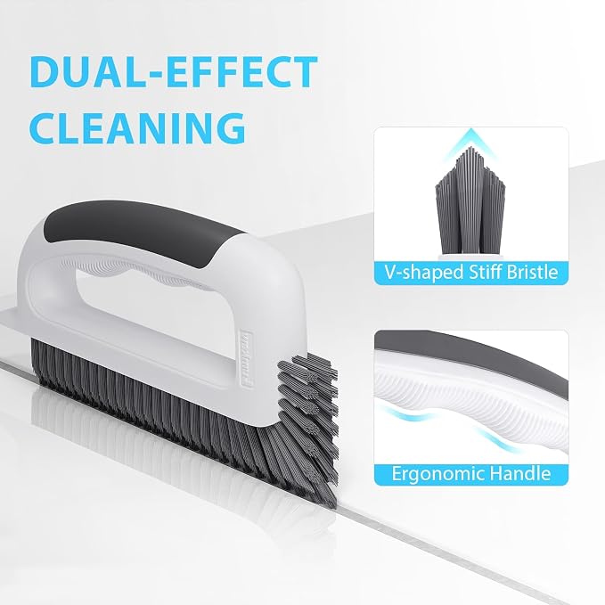 Grout Cleaning Brush, V Shape Stiff Grout Cleaner Brush - Image 4