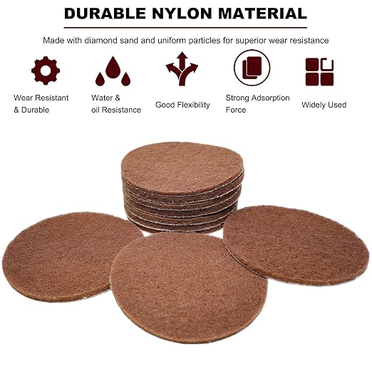 10 Pack 6 Inch Multipurpose Brown Scrubber Scouring Pads Flocking Scuff Pads - Image 4