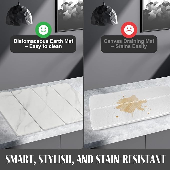 Large Stone Dish Drying Mats for Kitchen Counter, Eco-Friendly Absorbent - Image 5