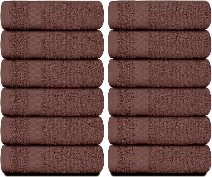White Classic Luxury Cotton Washcloths 13x13 Inch - Image 2