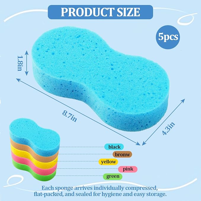 5 Pack Large Car Wash Sponges Non-Scratch Sponges - Image 2