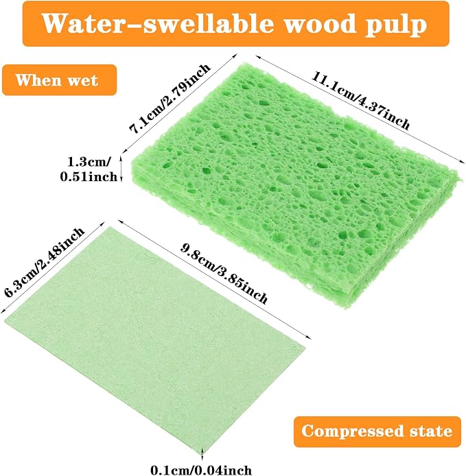15Pcs Cellulose Sponges, Compressed Kitchen Sponges - Image 3