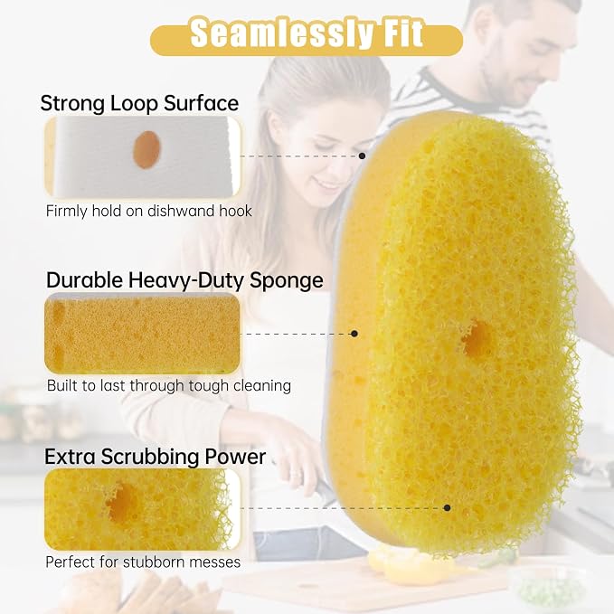 8 Packs Dish Wand Sponge Refills - Image 2