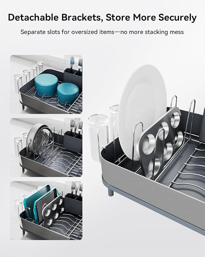 SUNLY Expandable Dish Drying Rack, Versatile Brackets - Image 3