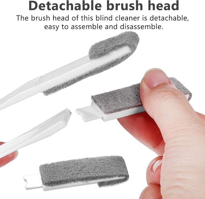 Blind Cleaner Duster with Detachable Double-Sided Brush Head 5.7 Inch Handle - Image 2