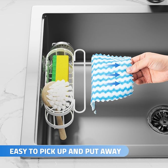 Cisily Kitchen Sink Caddy Sponge Holder in The Sink, Stainless Steel Kitchen - Image 4