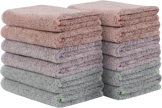 SINLAND Microfiber Face Cloths Highly Absorbent Washcloths Soft Feel Fingertip by SINLAND