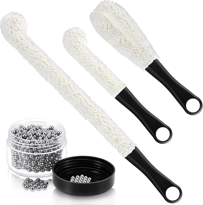 3 Pieces Decanter Cleaning Brush Flexible Bottle Scourer and 400 Pieces by Boao