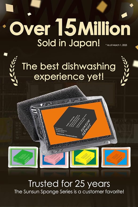 SunSun Sponge Kitchen Sponges, Made in Japan All Surface Scratch-Free Odor - Image 2