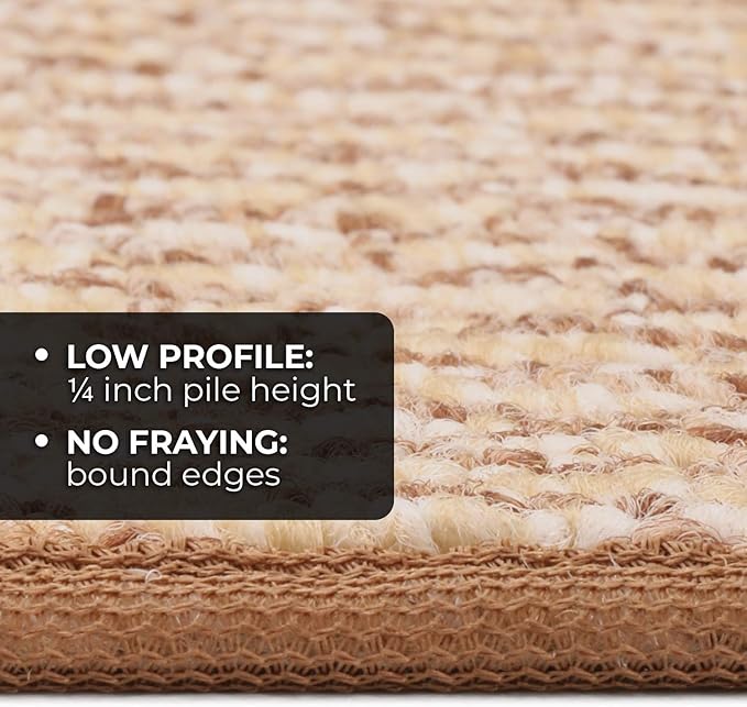 House, Home and More Skid-Resistant Carpet Indoor Area Rug Floor Mat - Praline Brown - 6 Ft X 6 Ft - Non Slip Rubber Backing, Stain Resistant, Dog Friendly, Living Room Bedroom Kitchen Entryway