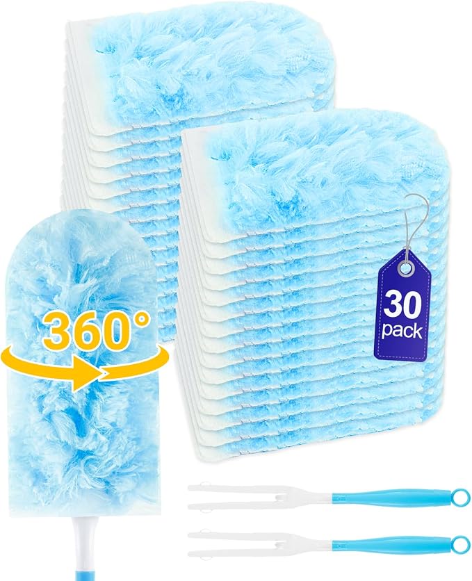 32 Count Dusters Refills with 2 Handles, 360 Heavy Duty Dusters Refills by YagoDago