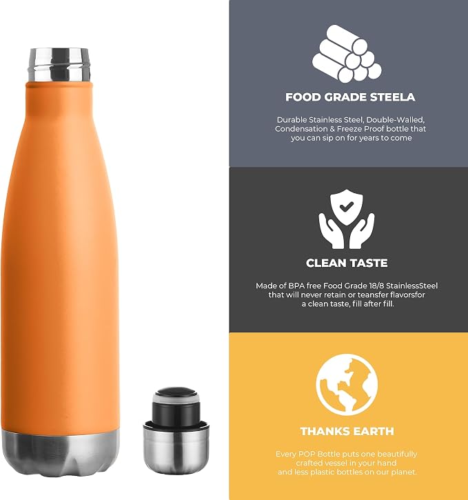 MEWAY 17oz Sport Water Bottle 8 Pack Vacuum Insulated Stainless Steel - Image 3