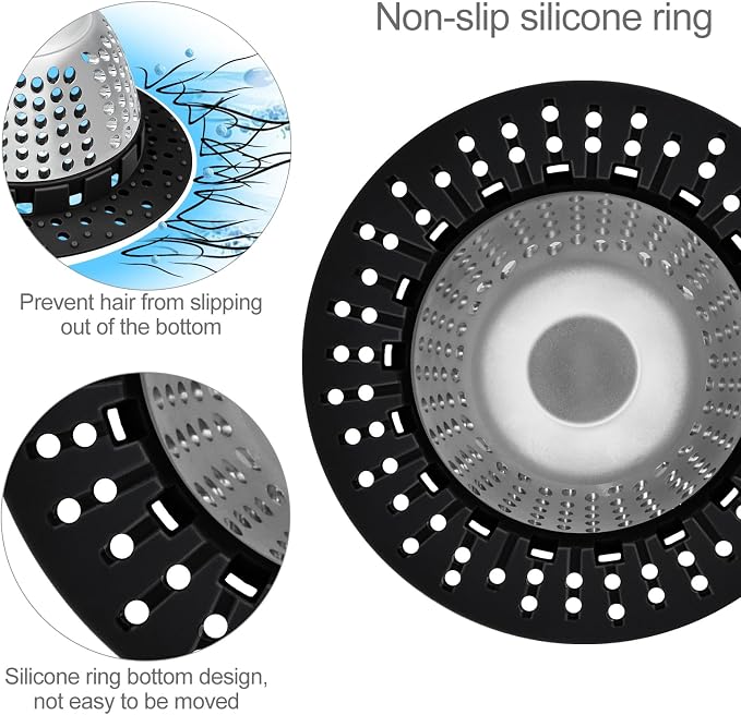 LEKEYE Shower Drain Hair Catcher/Bathtub Drain Cover/Drain Protector - Image 5
