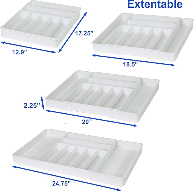 Simple Houseware Expandable & Adjustable Cutlery Drawer Organizer - Image 6