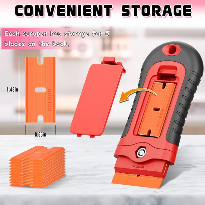 DIYSELF 2 Pcs Plastic Razor Blade Scraper - Image 4