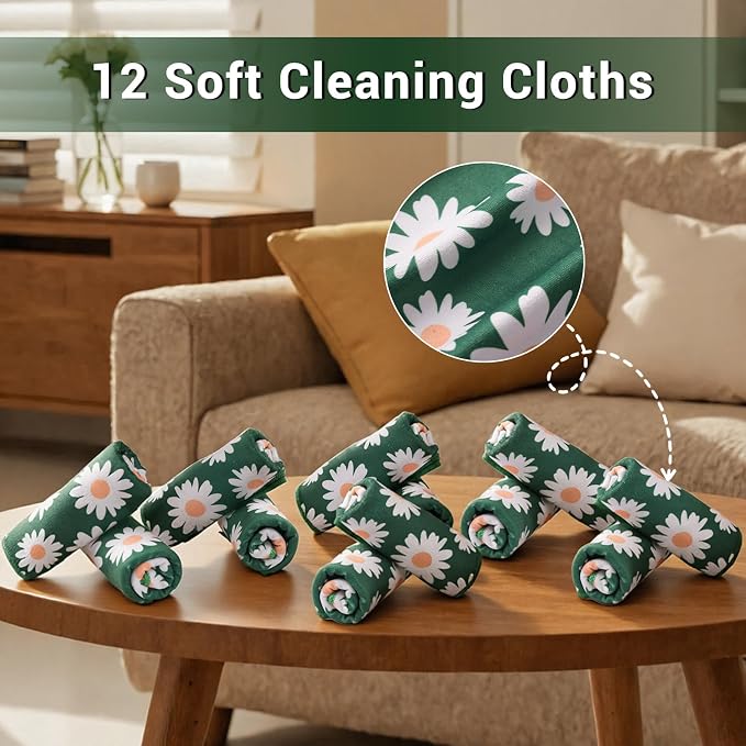 YUA Microfiber Cleaning Cloth 12 Pack, Microfiber Towels Cleaning, Microfiber - Image 3