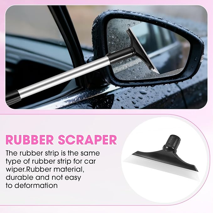 Pink Windshield Cleaner Tool, Car Interior Cleaning Kit - Image 4