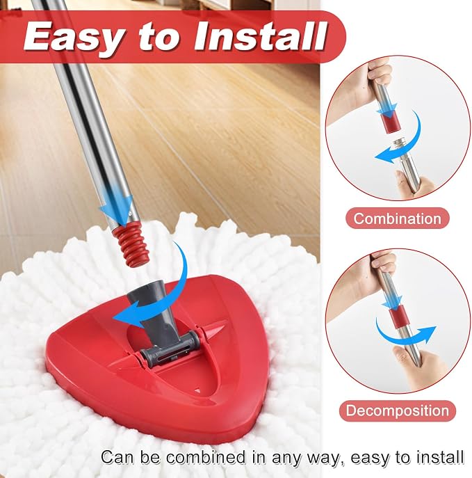 4 Section Spin Mop Replacement Handle - Image 3