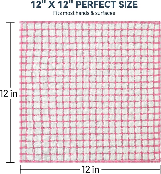 Egles 16 Packs Kitchen Dishcloths 12x12 Inches 100% Cotton Kitchen Dish Cloths - Image 2