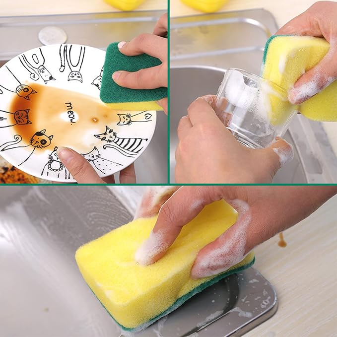 24 Pack Sponge Individually Wrapped, Bulk Kitchen Dishwashing Sponge, Non - Image 2