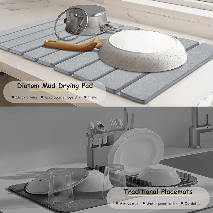 Stone Dish Drying Mat For Kitchen & Bathroom - Image 7