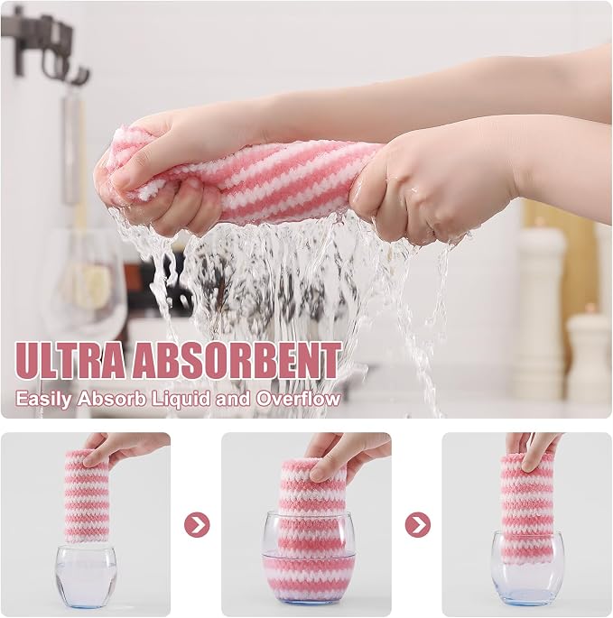 Homaxy 18 Pack Kitchen Dish Cloths, Ultra Soft and Absorbent Dish Towels - Image 3
