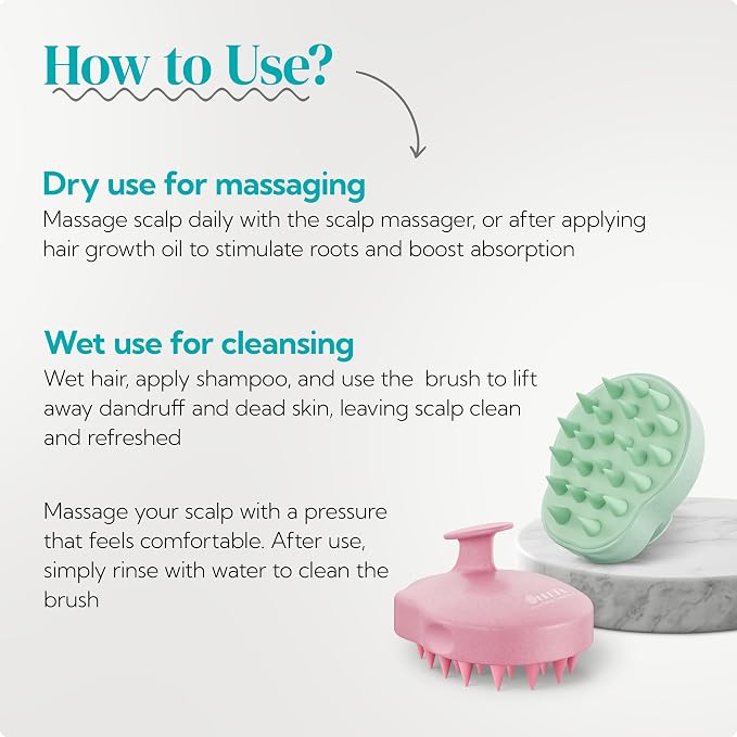 HEETA Scalp Massager 2 Pack for Hair Growth, Soft Silicone Bristles to Remove - Image 5