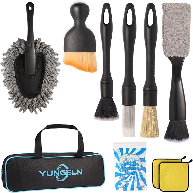 Car Detailing Brush Kit with Detail Brushes, Car Interior Detailing Brushe by Yungeln