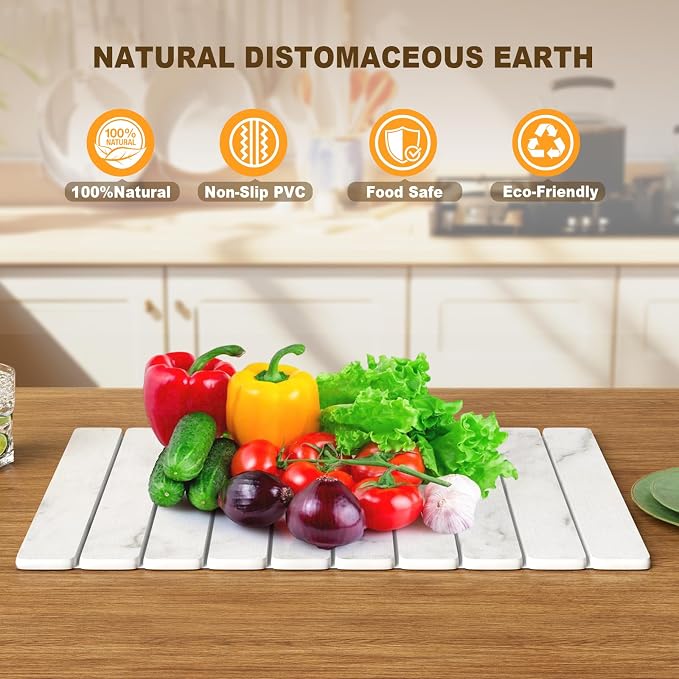 Dayacoco Stone Drying Mat for Kitchen Counter, Large Quick Dry Stone Mat - Image 5