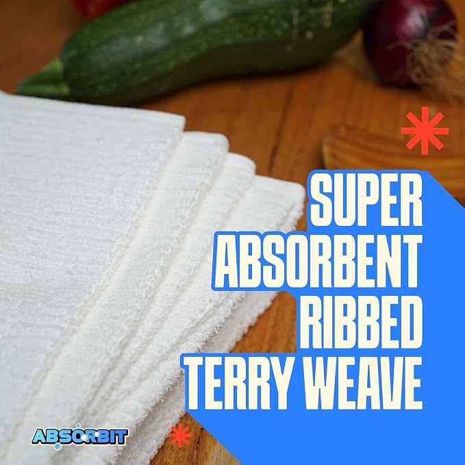 Absorbit Bar Mop Towels 100% Cotton 16x19 Super Absorbent, Bleach Safe - Image 4