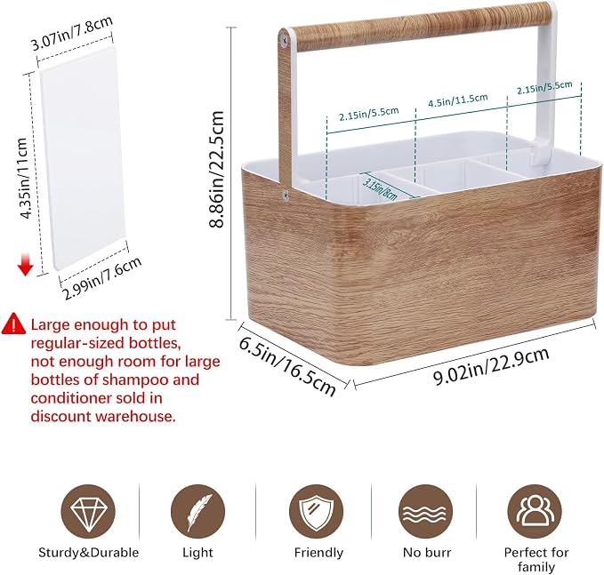 Shower Caddy Portable for College: Devided Bathroom Caddy Shower Basket for Dorm - Image 2