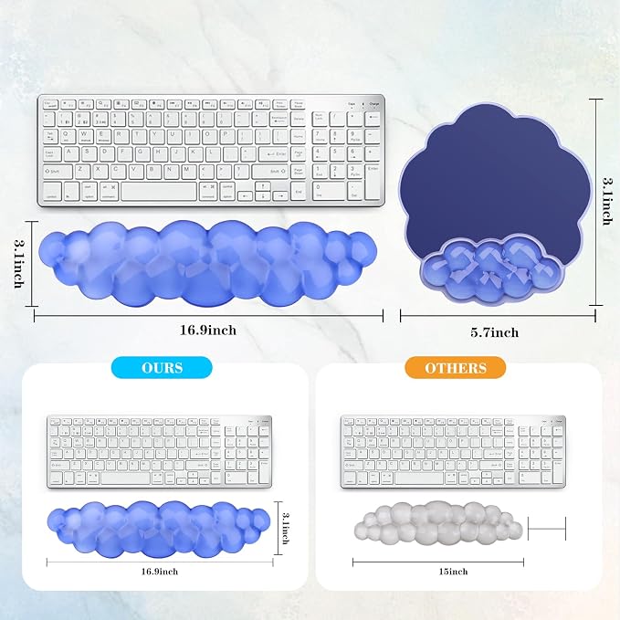 Gel Cloud Keyboard and Mouse Wrist Rest, Cute Wrist Support and Arm Support Rest - Image 5