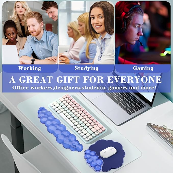 Gel Cloud Keyboard and Mouse Wrist Rest, Cute Wrist Support and Arm Support Rest - Image 7