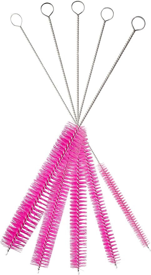 10" Tube Cleaning Brush Set, 5 Pack Large, Extra Long Nylon Straw Brushes - Image 3