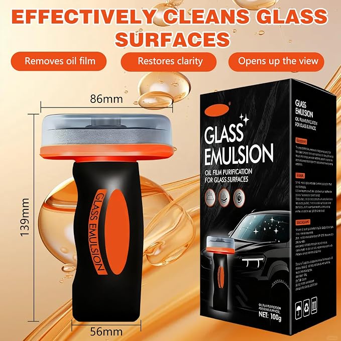 2Pcs Glass Oil Film Remover for Car, Automotive Glass Cleaner Oil Film Cleaning - Image 7