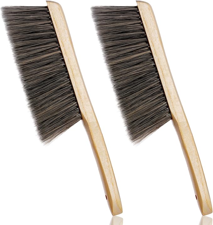 Rbenxia 2 Pieces Wooden Handle Bench Brushes Horse Hair Brushes Soft Bristles by Rbenxia