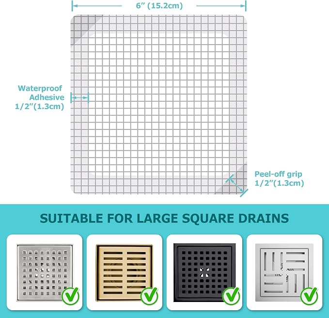 25 Pack Disposable Shower Drain Hair Catcher Mesh Stickers - Image 2