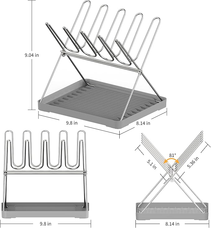 Bottle Drying Rack, Stainless Steel Foldable Water Bottle Drying Rack Organizer - Image 2