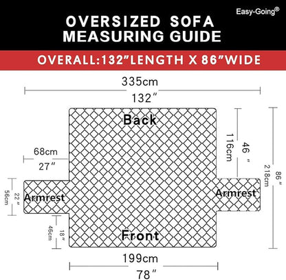 Easy-Going Reversible Oversized Couch Cover for 3 Cushion Couch Sofa Cover for Dogs Water Resistant Furniture Protector Cover with Foam Sticks for Pet (Oversized Sofa, Chocolate/Beige)