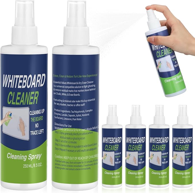 6 Pack Whiteboard Cleaner Spray Bottle 8.5oz Dry Erase Board Surface Cleaner by Swiffen