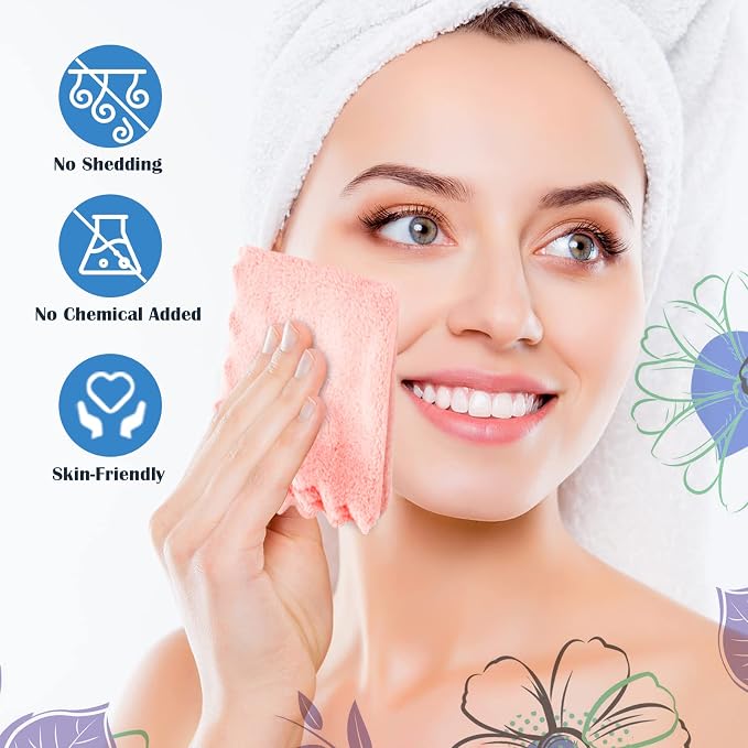 Orighty Makeup Remover Cloths, Soft & Washable Coral Fleece Microfiber - Image 3