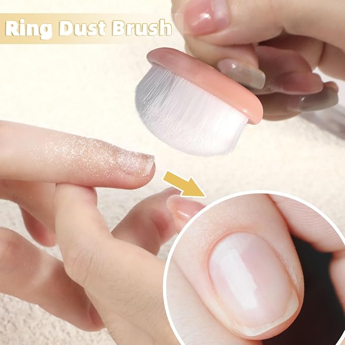 4Packs Nail Dust Cleaning Brush Ring, Soft Brushes - Image 5